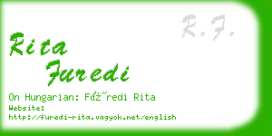 rita furedi business card